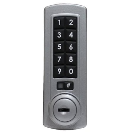 Lockey Gemini Electronic Keypad Combination Cabinet Lock Silver Vertical GE370-SV